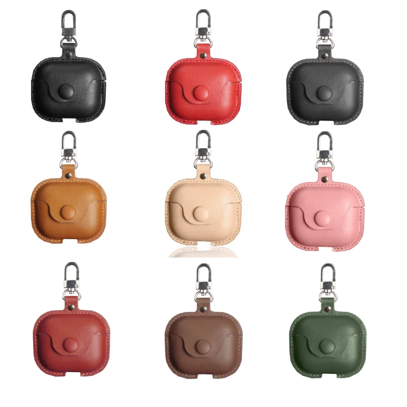 

Luxury Leather Earphone Case For Airpods 1 2 Air Pod 3 Airpod Pro Earbud Cases Full Cover Protector Colorful Business Men Women