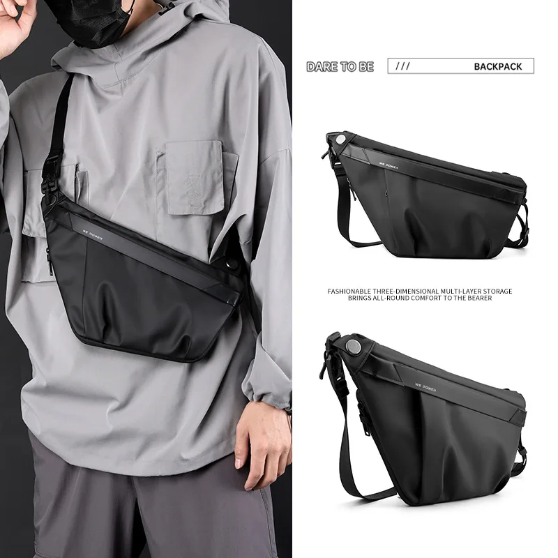 New Men's Large Capacity Shoulder Messenger Bag Business Casual Chest Bag Digital Storage Bag Close-fitting Anti-theft Package