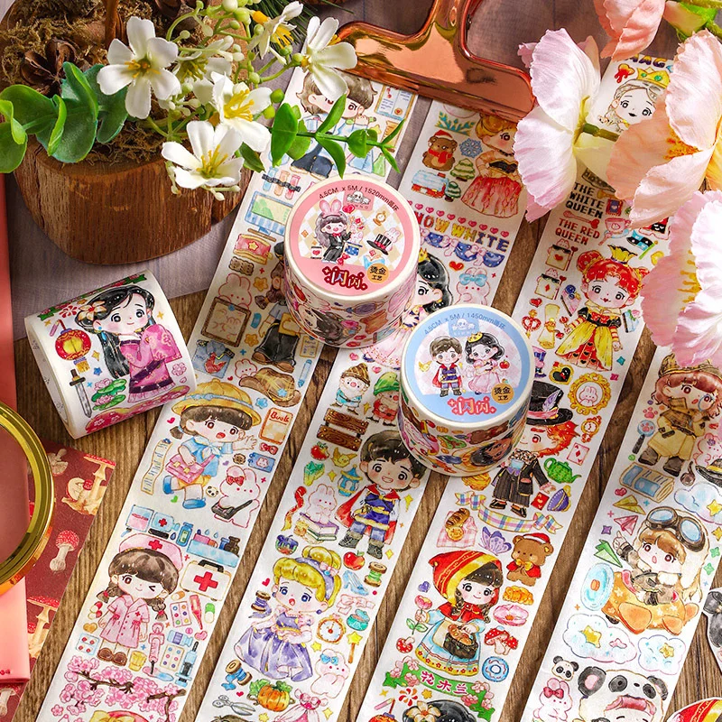 

Декоративная клейкая лента 4,5 см * 5 м с милыми рисунками из мультфильмов «сделай сам», маскирующая Васи-лента, наклейка для скрапбукинга, эти...