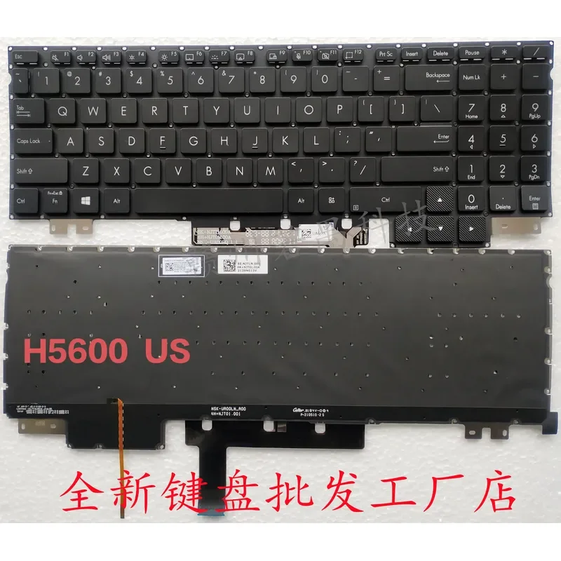 Фото Встроенная клавиатура с черной подсветкой для ноутбуков ASUS H5600 W5600 H7600 US TW №1