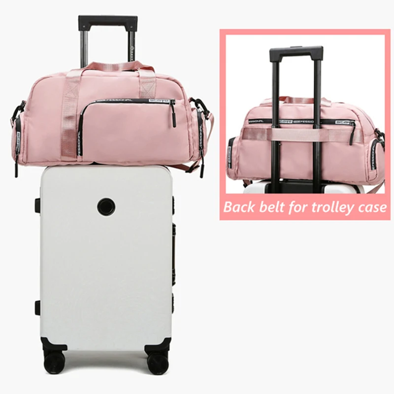 Waterproof Sport Fitness Bag Big Travel Duffle Weekend Portable Handbag for Women Overnight Oxford Independent Shoes Position X4