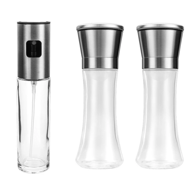 

LJL-3Pcs льница для соли и перца, мельница для соли и перца и масляный распылитель для приготовления пищи