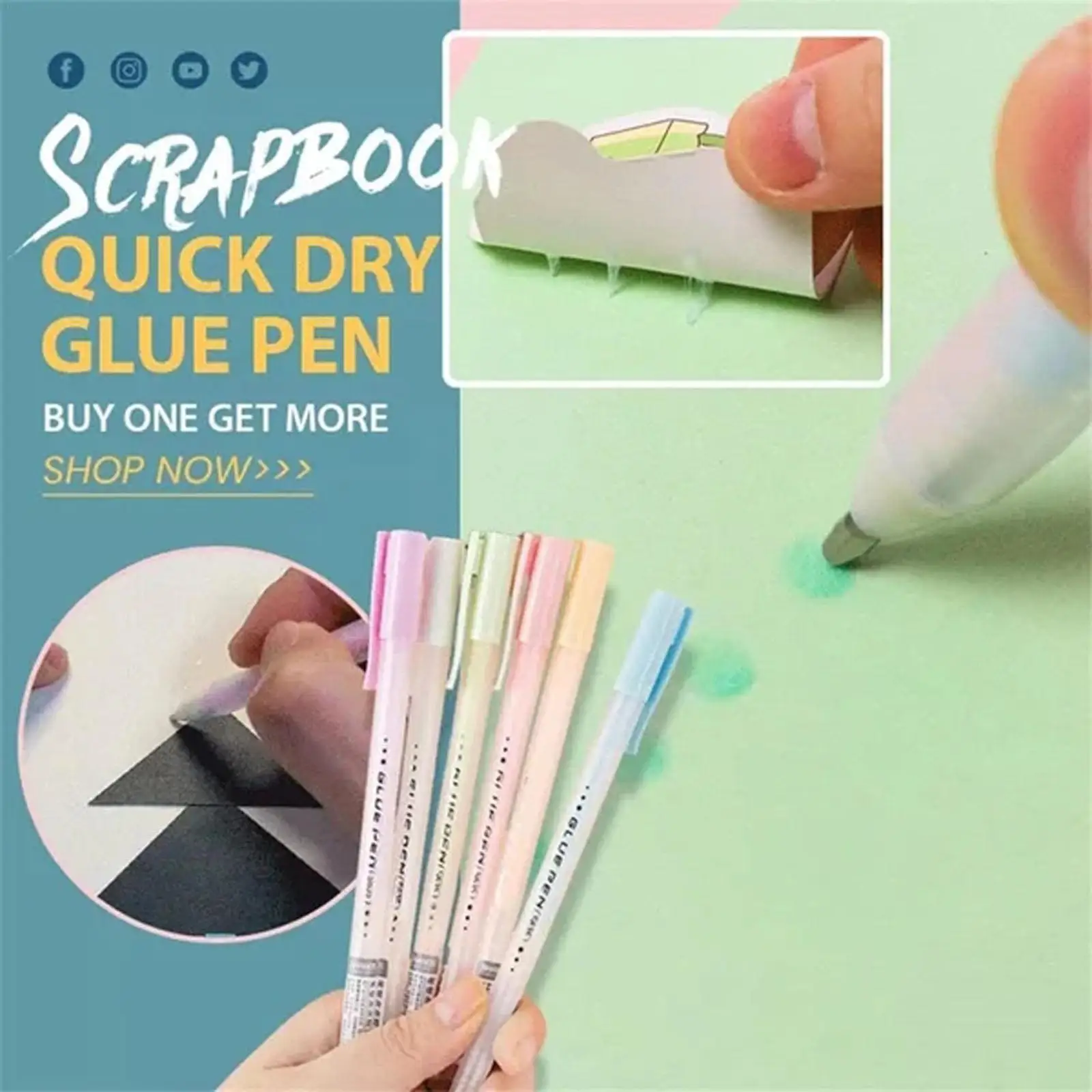 

1pc Scrapbook Quick Dry Glue Pen 1.0mm Tip Adhesive Diy Hand Work Art Marker Glue Pen For Boys Girls Handmade School Statio L1x4