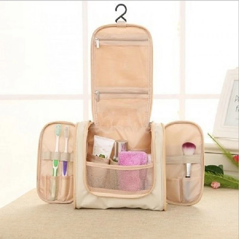 

Waterproof Nylon Travel Organizer Bag Unisex Women Cosmetic Bag Hanging Travel Makeup Bags Washing Toiletry Kits Storage Bags