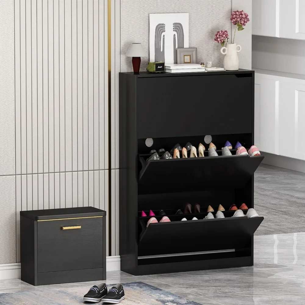 Шкаф для хранения обуви прихожей шкаф с 3 выдвижными ящиками тонкая мебель