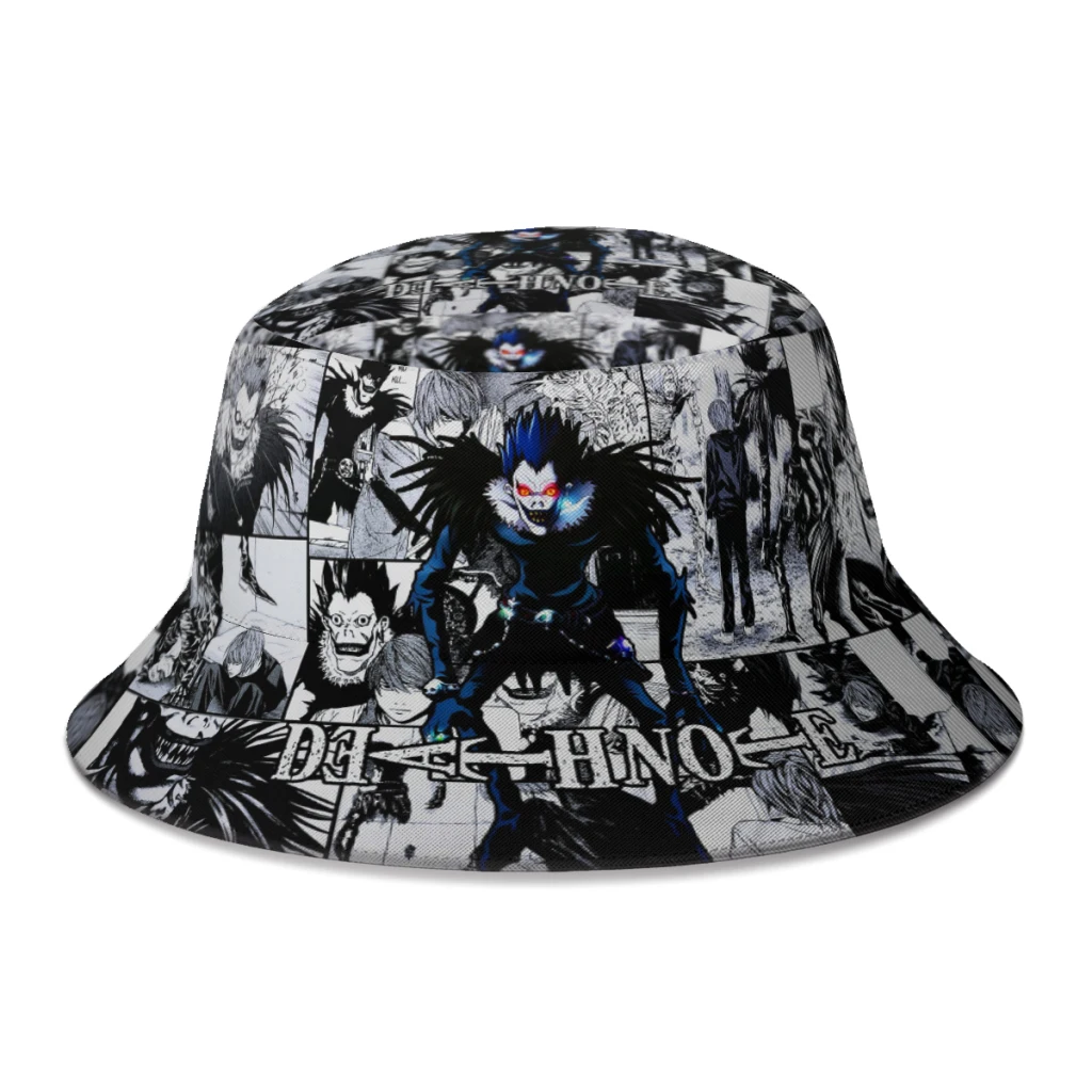 Death Note Fisherman Hats Boy Girl Hip Hop Ryuk Anime Summer Bucket Hat Beach Panama Hat Sun Protection