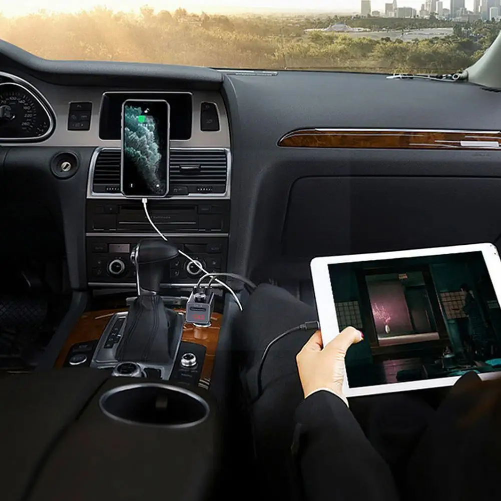 

Автомобильное зарядное устройство FM-передатчик Bluetooth 5,0 Автомобильный MP3-плеер адаптер Tf двойной громкой связи модулятор напряжение батаре...