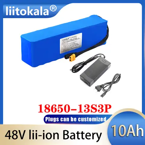Комплект литий-ионных аккумуляторов LiitoKala для электровелосипеда, 48 В, 10 Ач, 6 Ач, комплект для переоборудования велосипеда bafang 1000 Вт и зарядно...