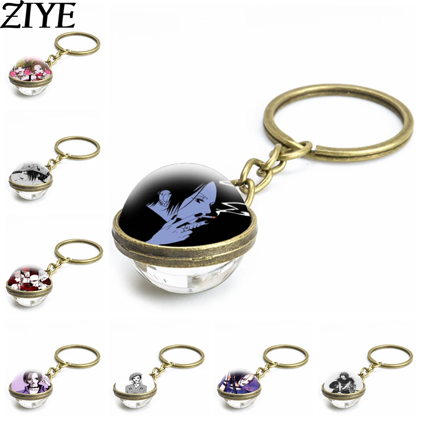 

Nana Anime Keychain Cartoon Osaki Figures Double Sided Glass Ball Pendant Key Chain Women Fashion Bag Accessories Keyrings Gifts