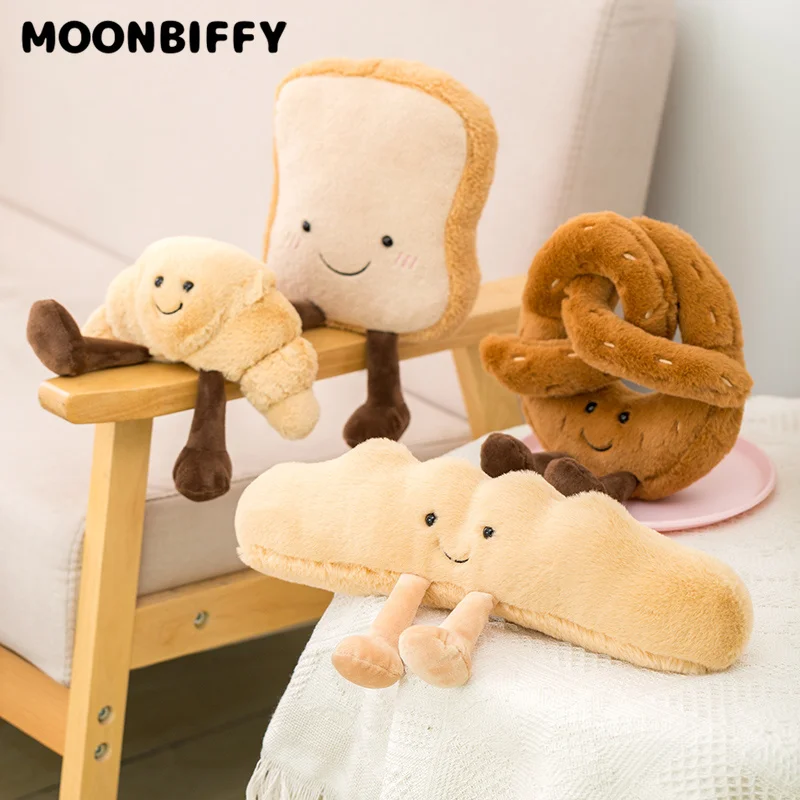 

Plush Pretzel Crossant Toast Bread Doll Food Toy Stuffed Baguette Poach Decor Doll for Girl Kid Birthday Kawaii Room Decor Toys