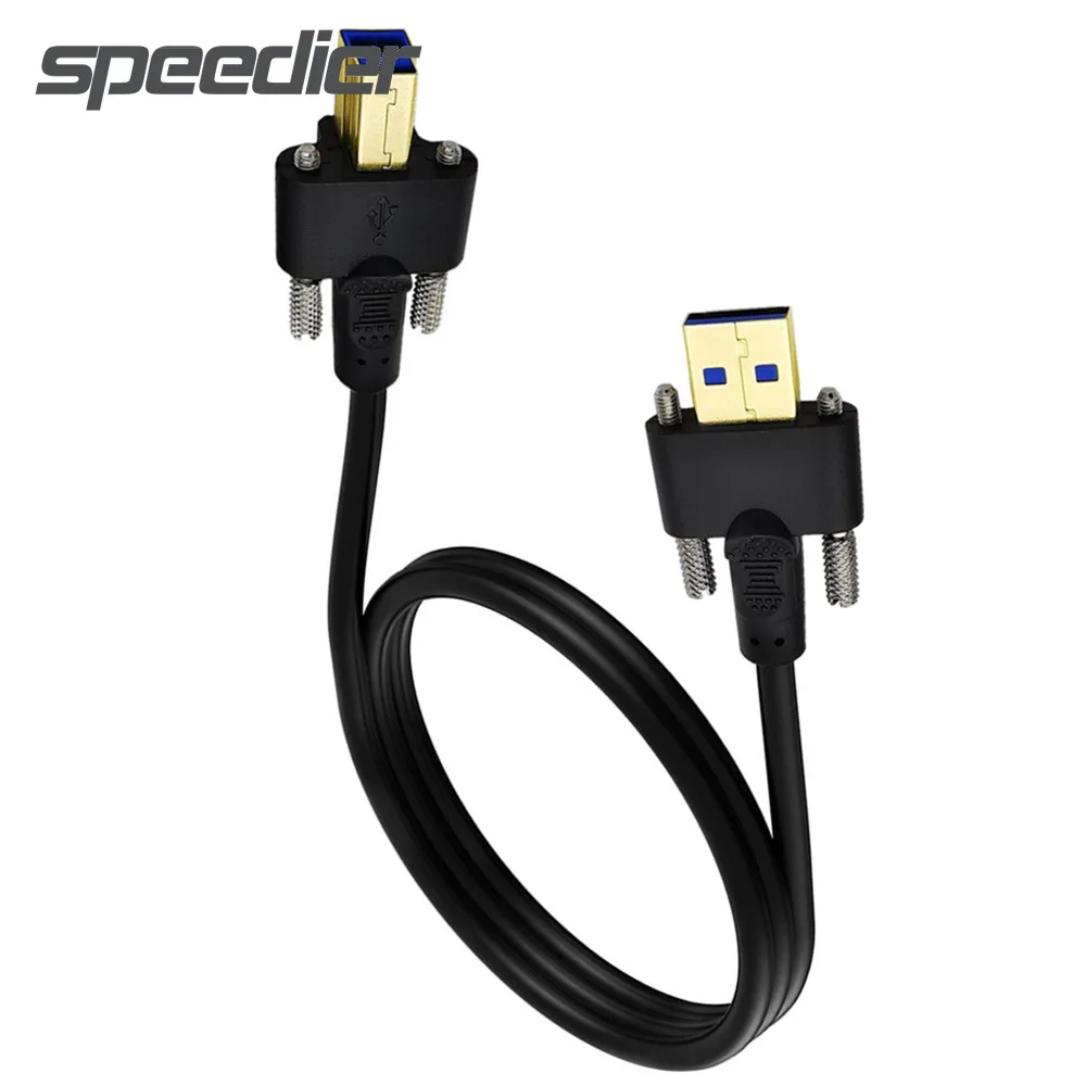 

Кабель для передачи данных для принтера, USB3.0 Type A папа-Type B папа, двойной винтовой фиксатор M3 для док-станции, сканер внешних жестких драйверов