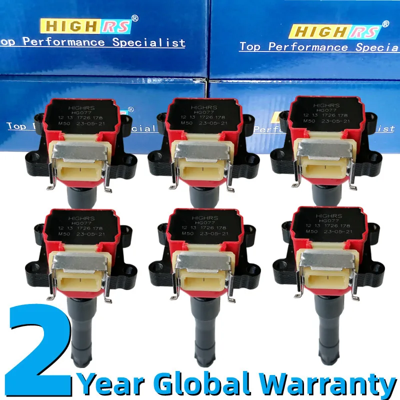 

Катушка зажигания для BMW 2.5L 3.0L L6 525i 325i 530i 740i E30 E31 E32 E34 E36 E38 M3 производительность 12131726176 12131726177 6 катушек