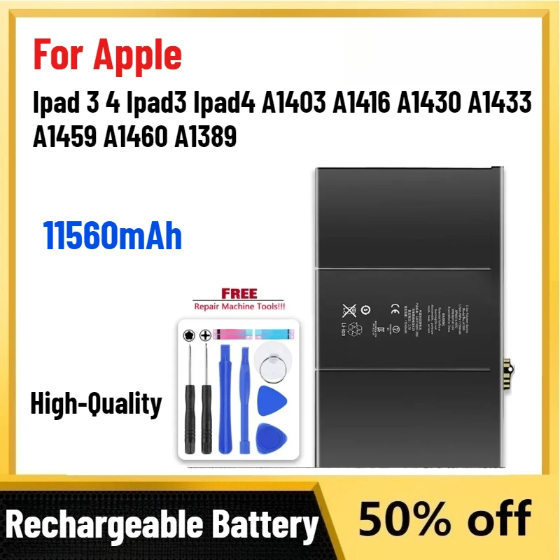 Фото 0 циклов, аккумулятор емкостью 11560 мАч для Apple Ipad 3 4 Ipad3 Ipad4 A1403 A1416 A1430 A1433 A1459 A1460 A1389 Цифровые аккумуляторы с инструментами №1