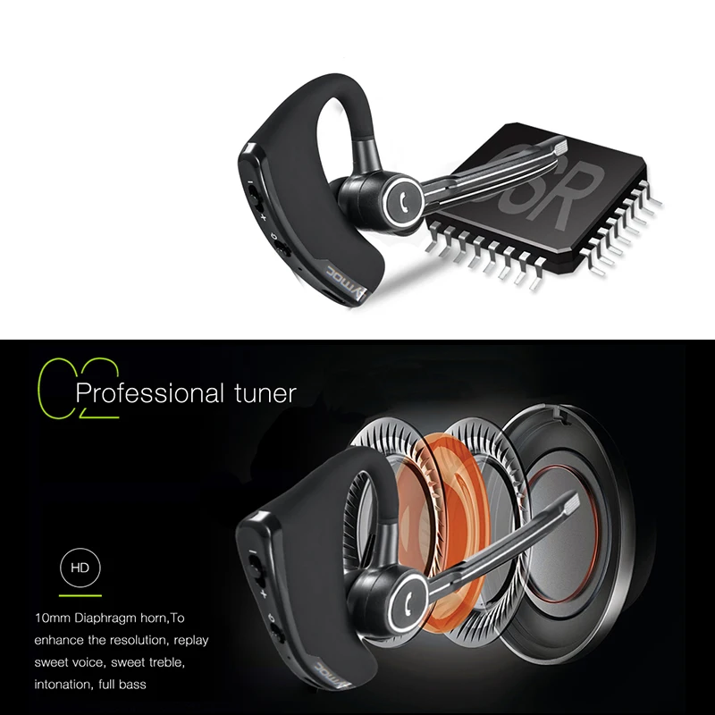 Lymoc V8S Bluetooth-гарнитура Беспроводные наушники Автомобильная Bluetooth V4.1 Телефонная