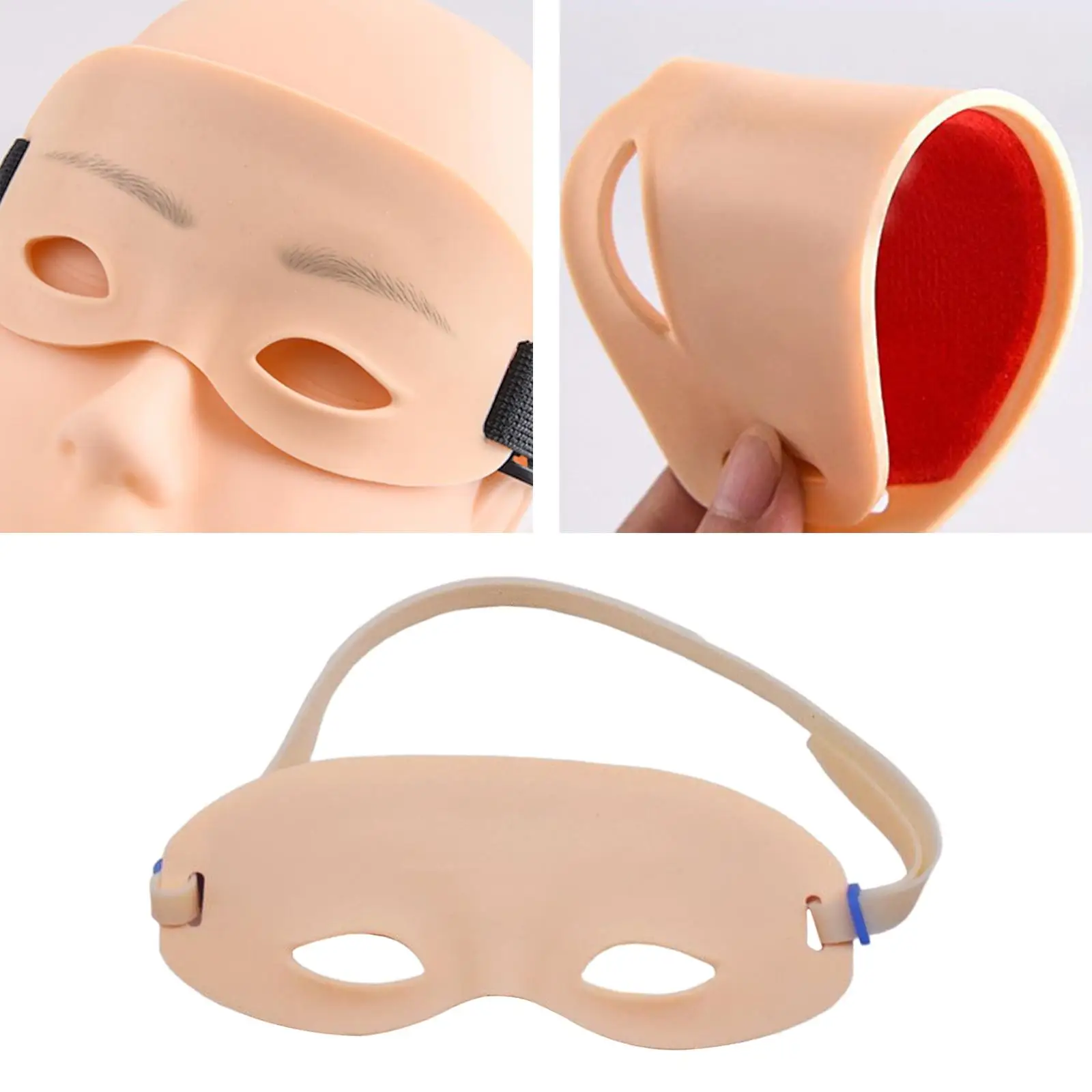 

Practice Board Realistic Face Model Head Mounted Reusable Eye Makeup Mannequin Head Eyelash Lashes for Beauty Lover Beginner