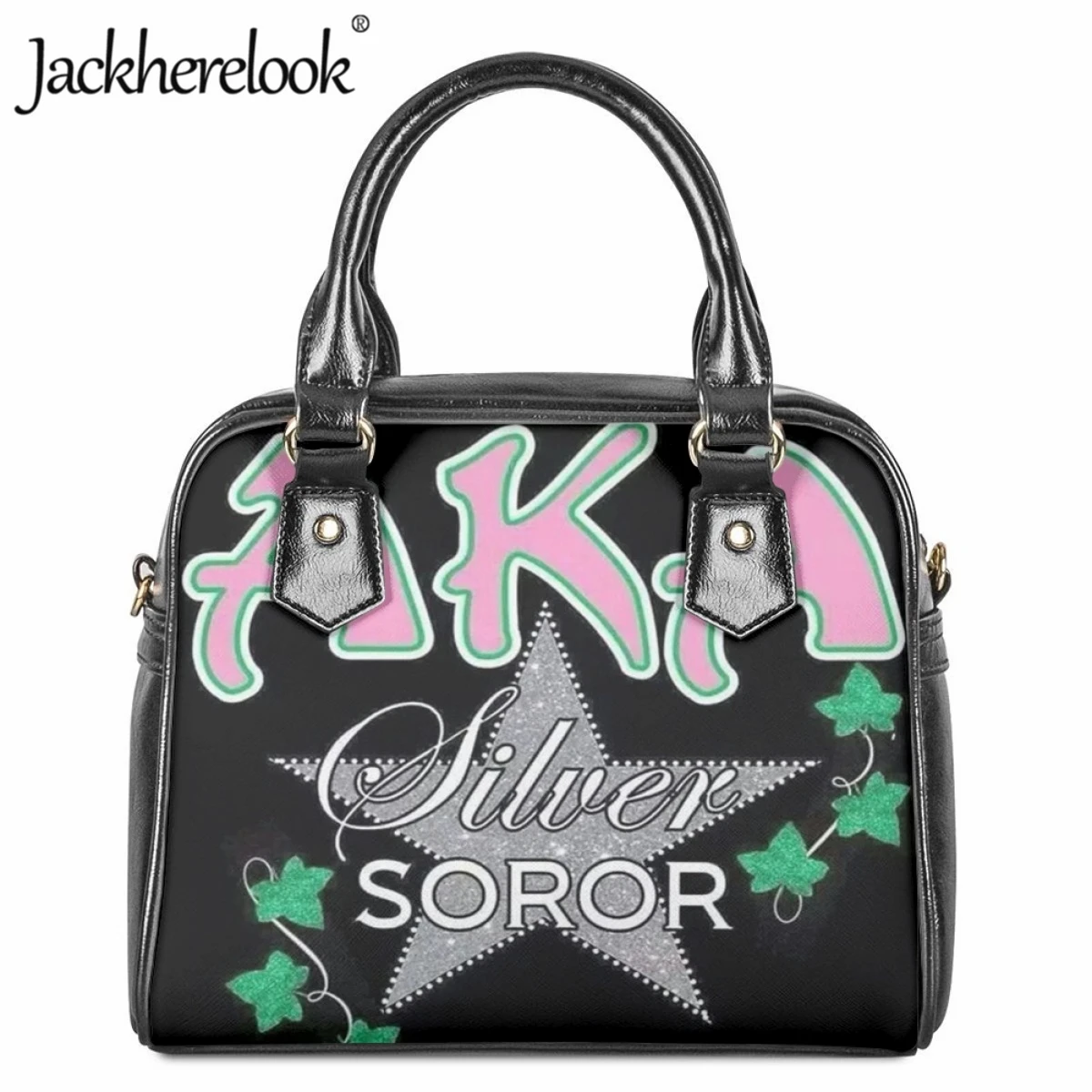 

Jackherelook Women's Fashion Shoulder Bag Trendy New Alpha Kappa Alpha Sorority Printed Crossbody Bag for Ladies Party Handbags