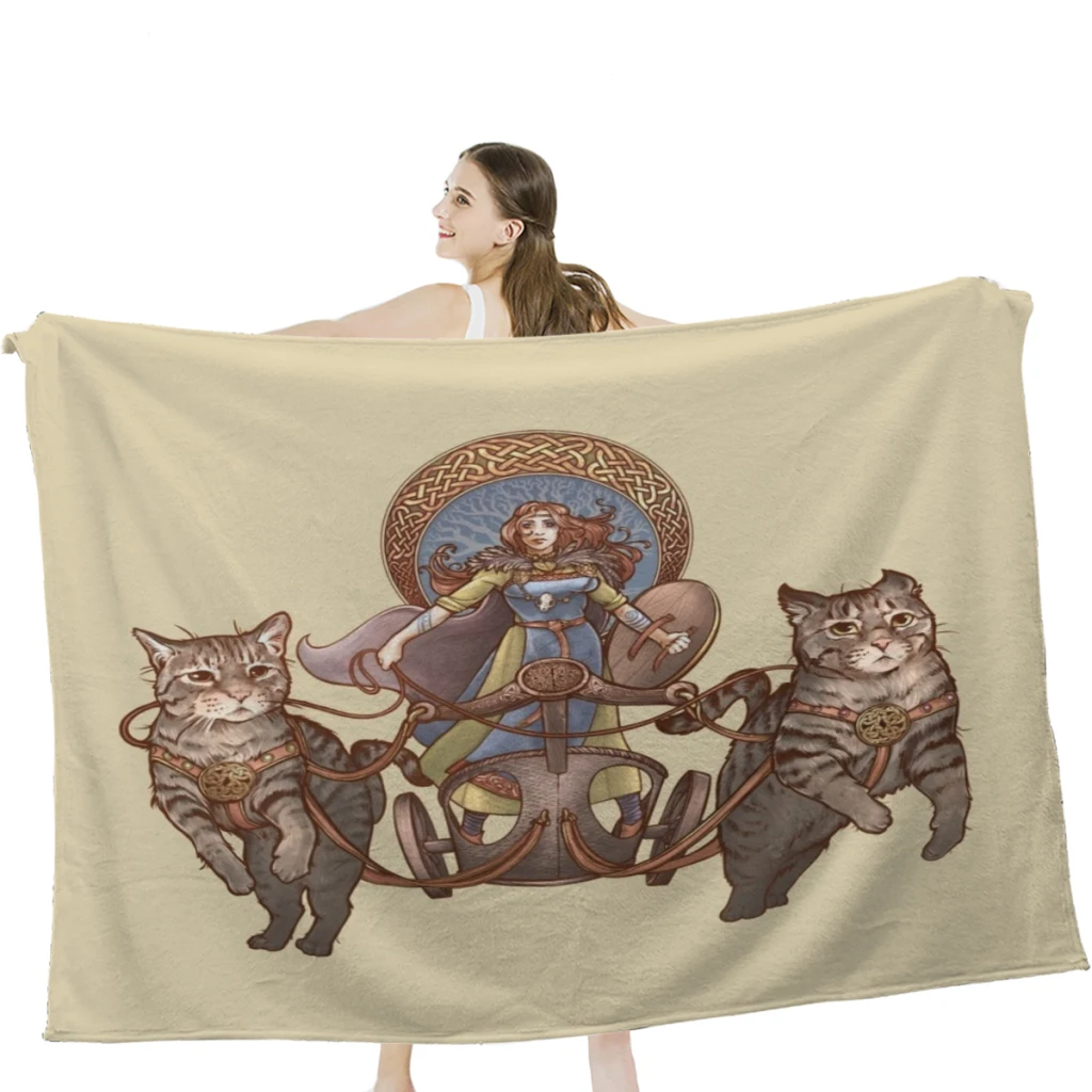 

Freya Вождение ее кошки колесница бросать одеяло самолета фото мягкое теплое покрывало