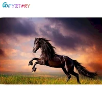gatyztory painting by number horse drawing on canvas handpainted art gift diy pictures by number animals kits home decor