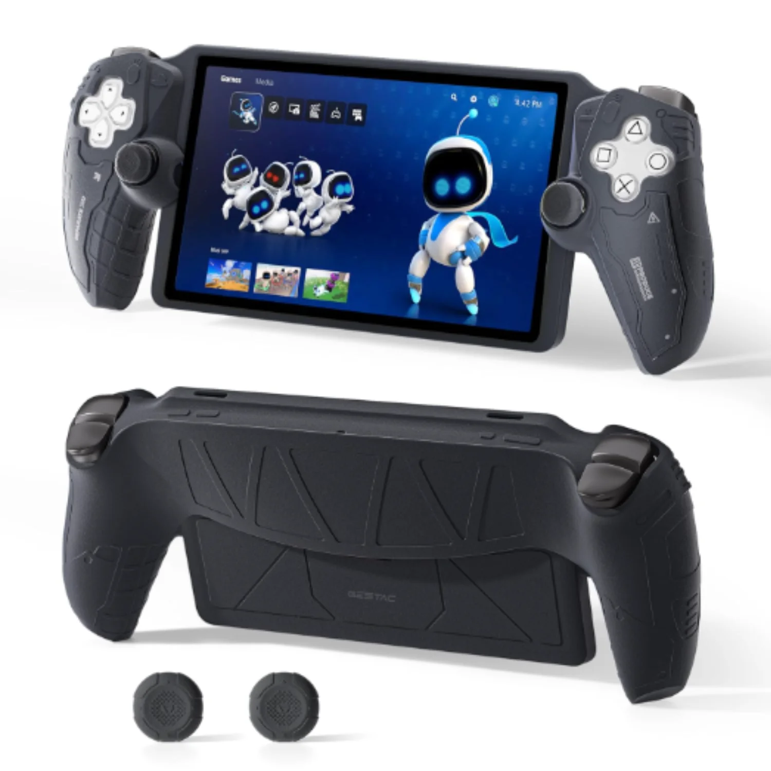 Фото Силиконовый защитный чехол GeekShare GesTac для PlayStation Portal – Мягкий защитный чехол для PS Portal – В комплекте 2 накладки для джойстиков №1