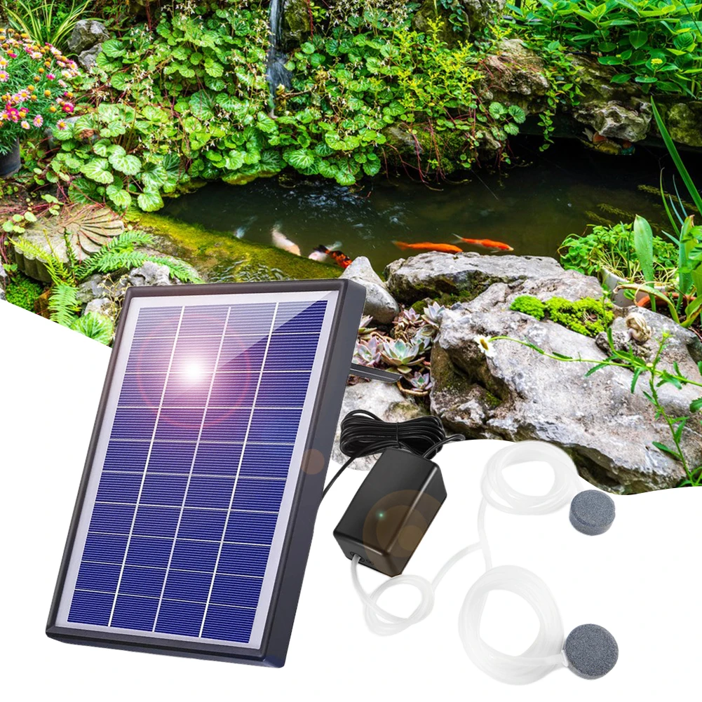 

Drive Oxygen Booster Pump 10V 5W Solar Panel Oxygen Pump Low Noise Solar Oxygenator Portable for Aquarium Fish Tank Outdoor Pond