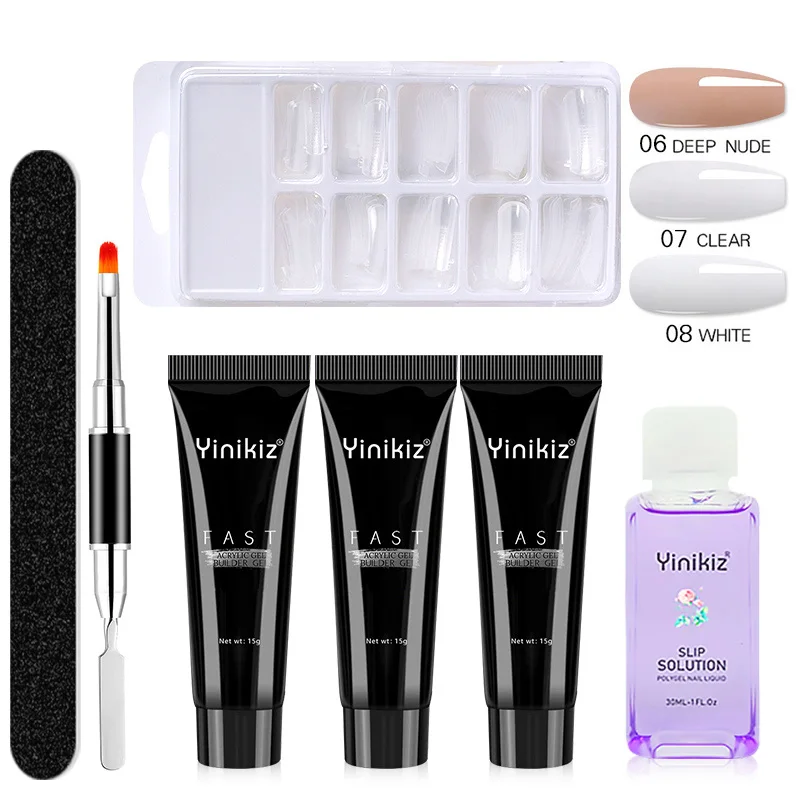 

UV Poly Nail Gel Extension Nail Kit All For Manicure Set Acrylic Solution UV/LED Builder UV Gel Polish For Nail Art Design