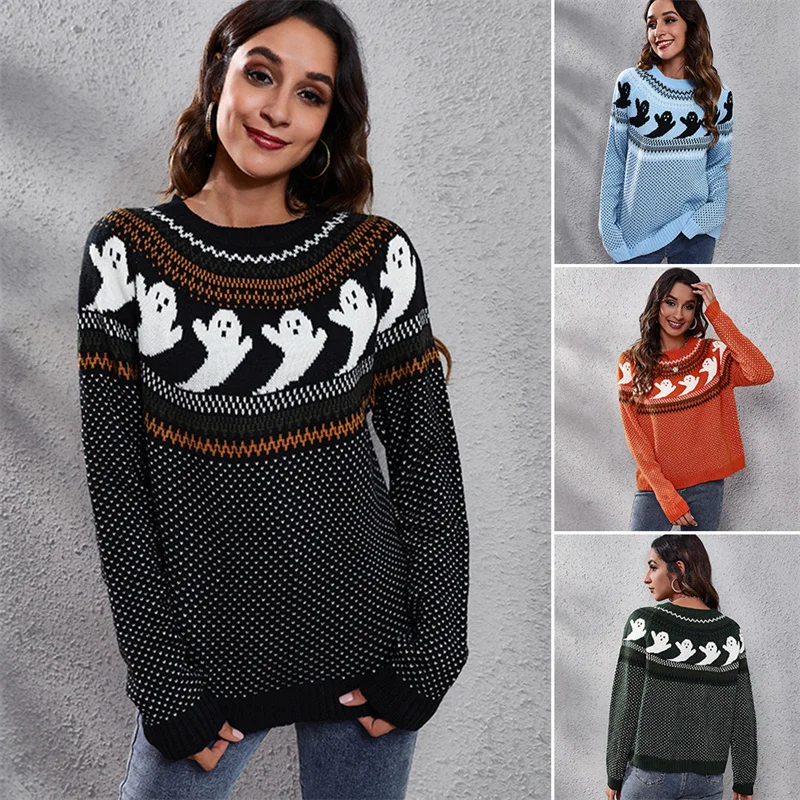 

ILARES Pullover Long Sleeve Top Women's Sweater Winter Clothes Women Thick Sweaters Vintage Korean Fashion Tops Y2k Jumpers 2022