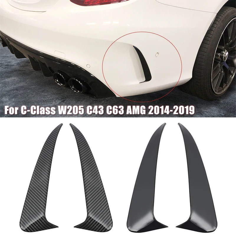 

Rear Bumper Surrounds Air Outlet Tail Wind Knife For Mercedes-Benz C-Class W205 C43 C63 AMG 2014 - 2018 2019 4 Door Carbon Fiber