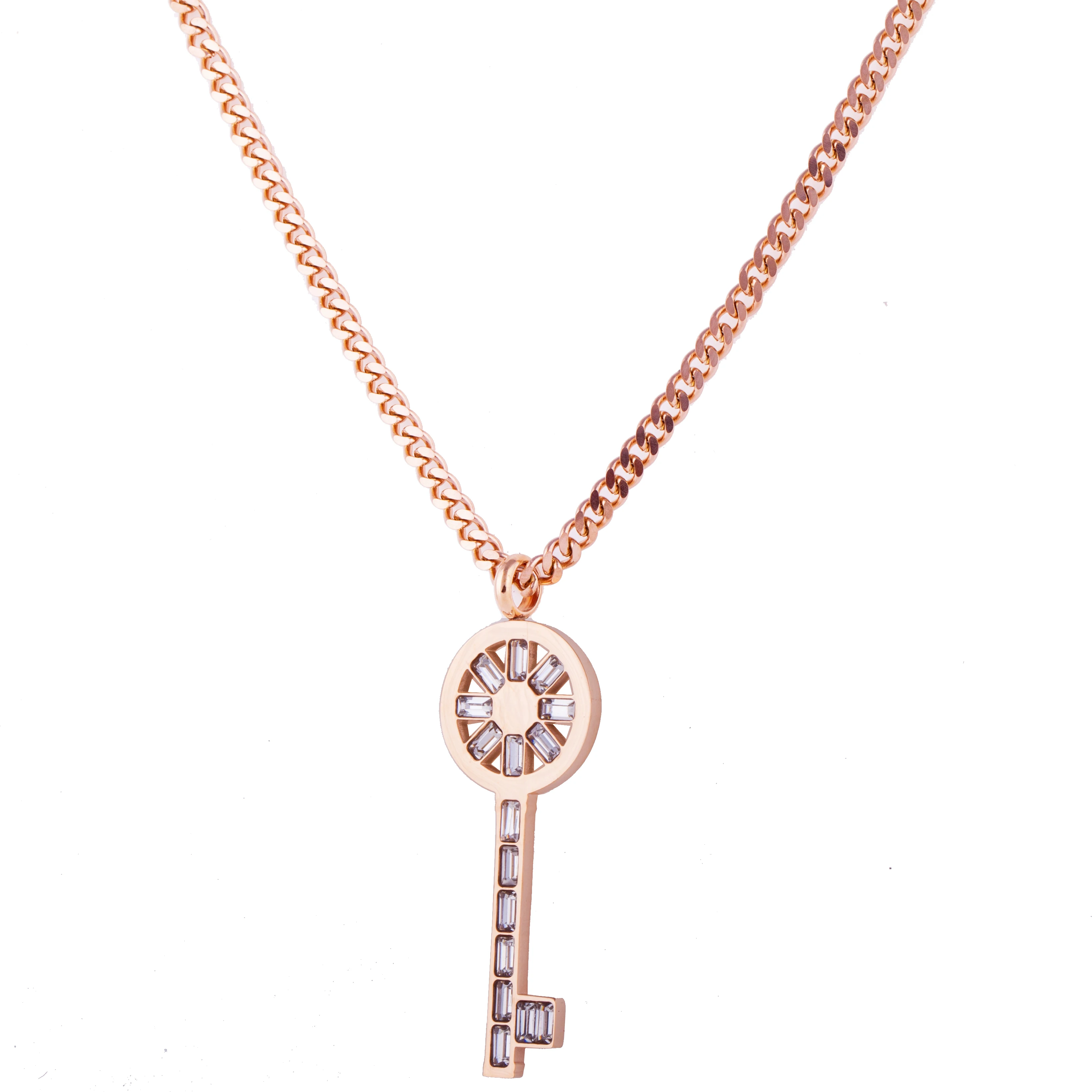 Романтическая подвеска в виде ключа с открытым сердцем ожерелья из нержавеющей