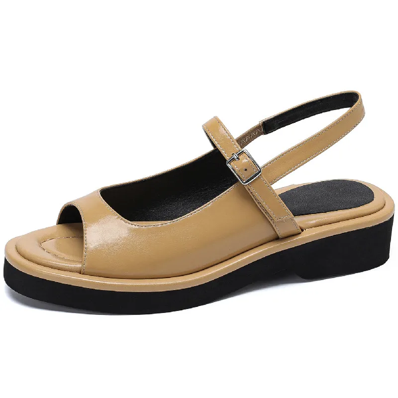 

Женские босоножки Dilalula на низком каблуке, с открытым носком, из натуральной кожи, повседневные Летние рабочие туфли, женская модная выразительная обувь, Новое поступление 2023