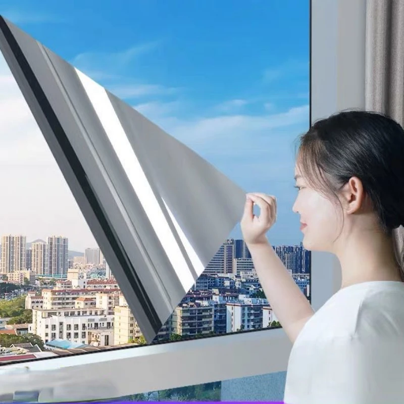 

Multi-size One Way Mirror Window Film Privacy Sun Blocking Glass Sticker Heat Control Reflective Film Self Adhesive Window Tint