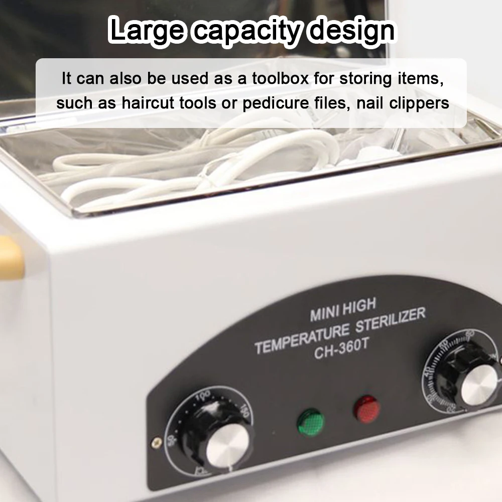 

300 Вт высокомощная коробка для дезинфекции ногтей 200 °C шкафчик для высокотемпературной стерилизации инструмент для дизайна ногтей с таймером на 60 минут