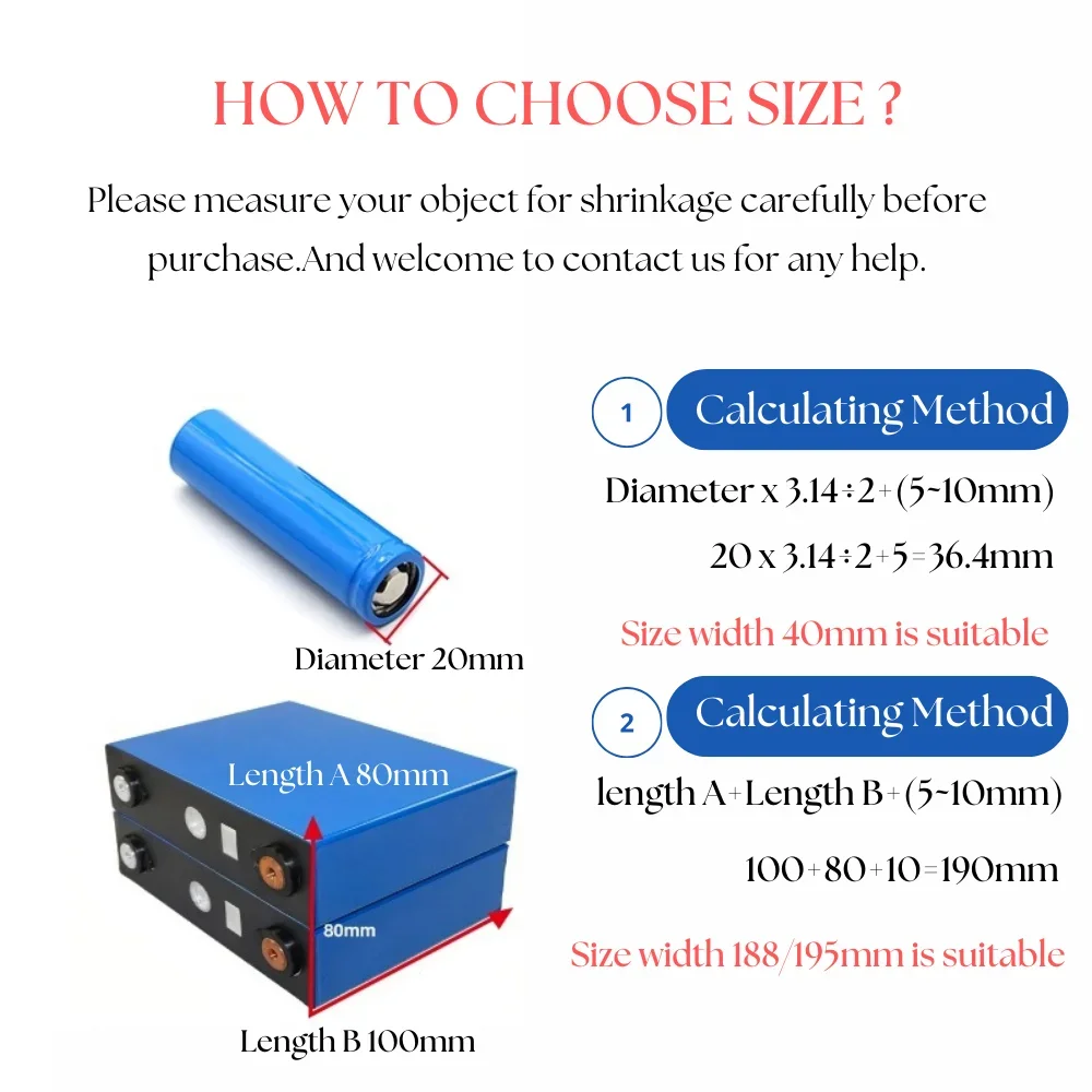 18650 Батарейный блок Lipo Синяя термоусадочная трубка из ПВХ ширина 103–400 мм.
