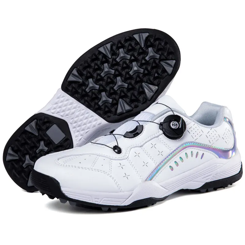 Men's and Women's Professional Golf Shoes Men's Grass Non-Slip Fitness Golf Training Sneakers Men's White Black Golf Sneakers