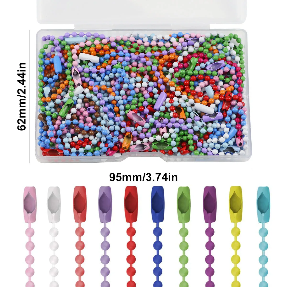 В коробке 80 шт. Цветные шариковые цепи из бусин набор для изготовления ювелирных