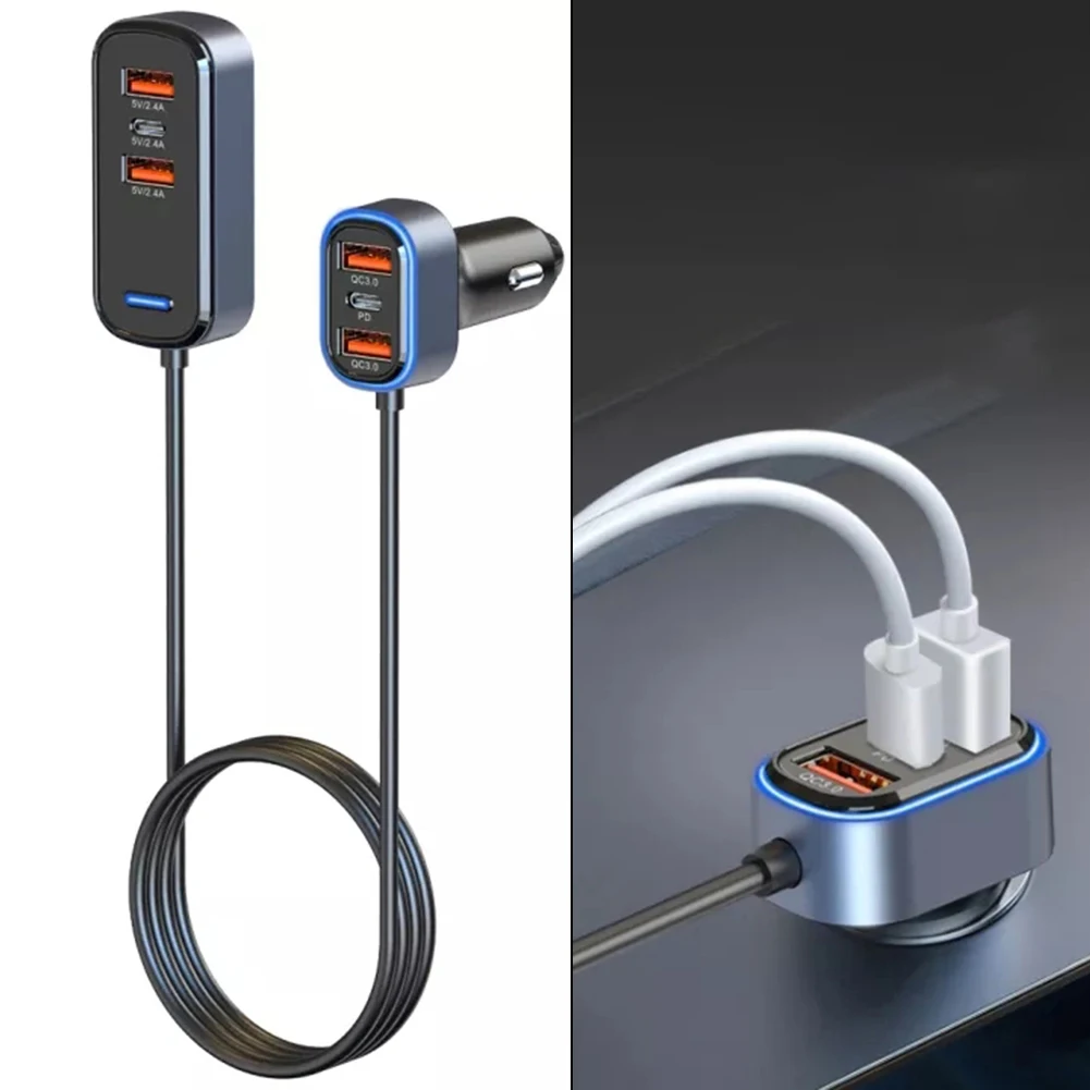 

6 в 1, автомобильное зарядное устройство с USB-портом, 12-24 В