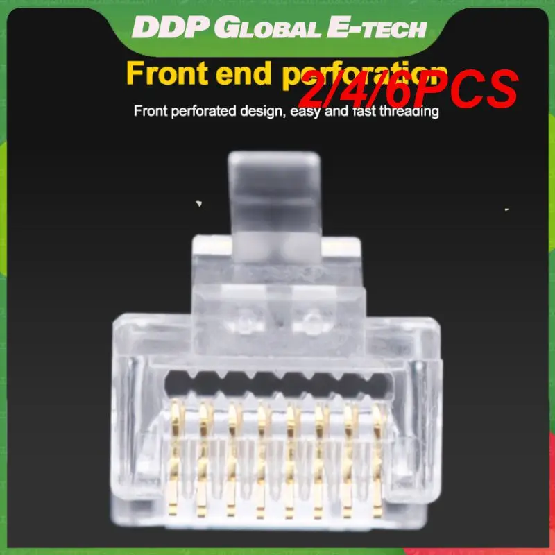 

2/4/6PCS Gold-plated Chip Cat5 / Cat5e Lan Network Cables Adapter Stronger Oxidation Resistance Wide Application High Speed