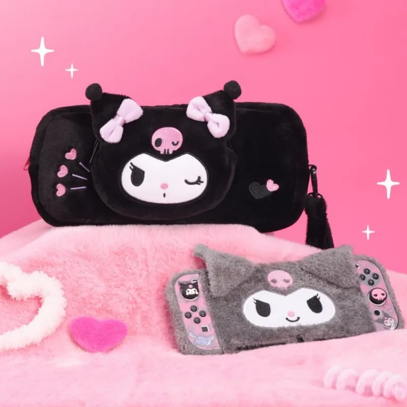 Sanrio Kuromi Co фирменная сумка через плечо для хранения с переключателем мягкая Oled