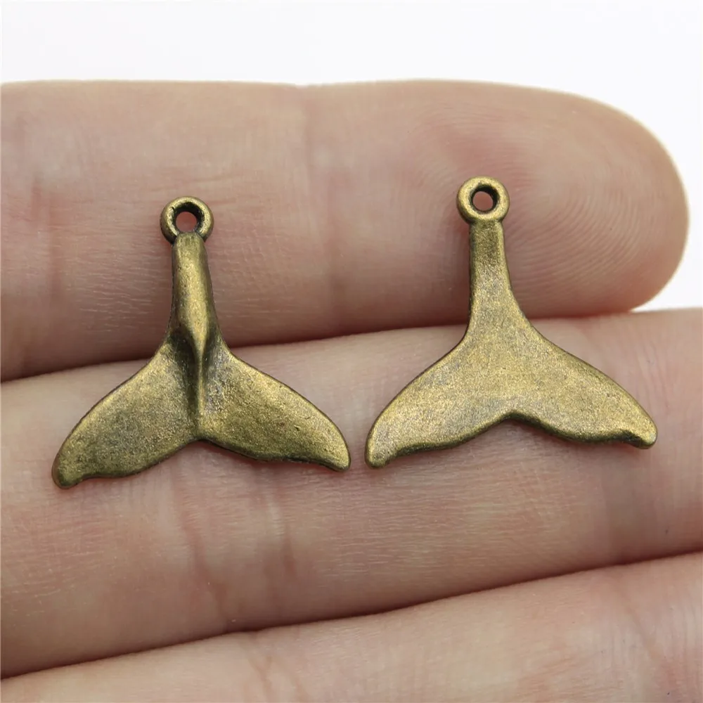 

30pcs Charms Whale Tail 18x19mm Antique Bronze Color Pendants DIY Necklace Crafts Making Findings Handmade Tibetan Jewelry