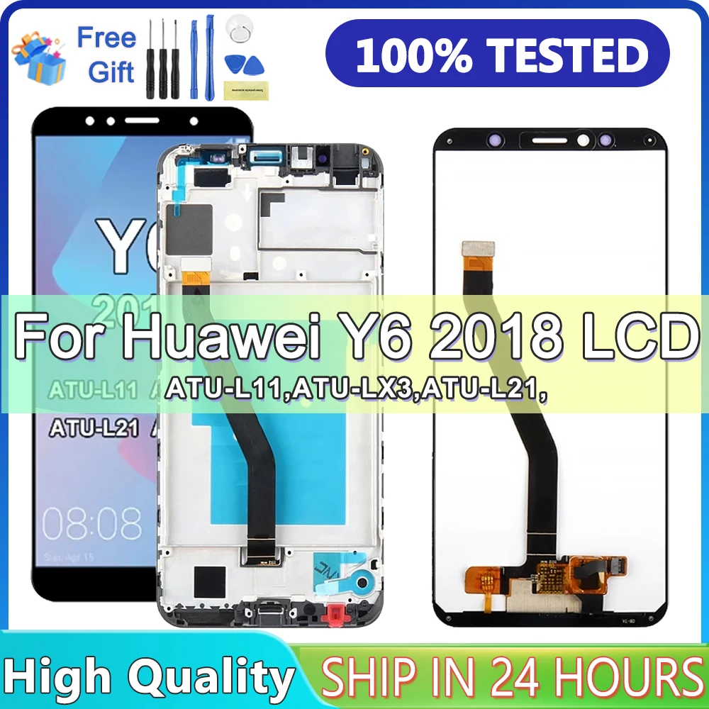 5 7 ''для Huawei Y6 2018 ЖК-дисплей с цифровым преобразователем сенсорного экрана для