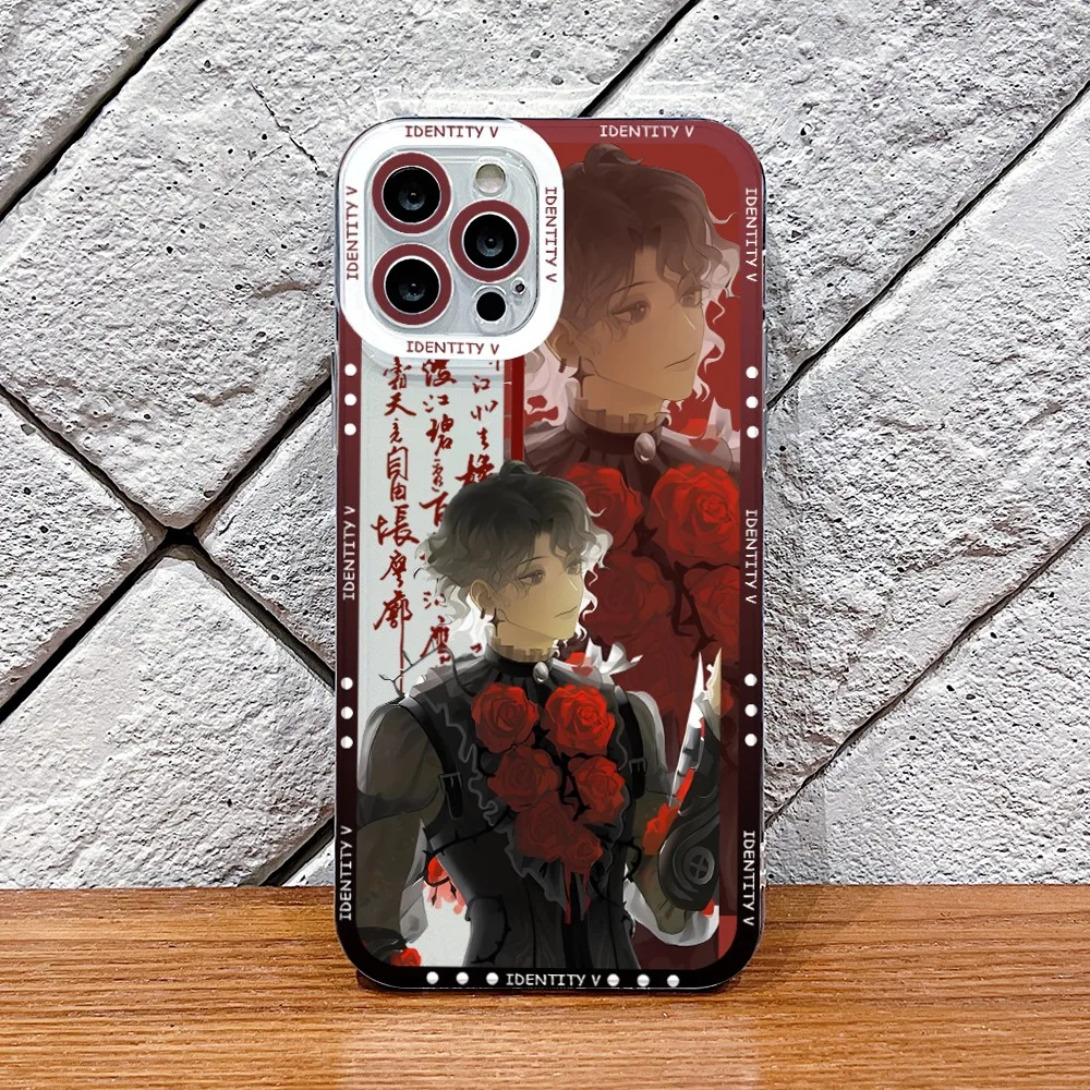 Game Identity V Phone Case for iPhone 16 15 14 Plus 13 12 Mini 11 Pro Max X Xs XR 7 8 Border Print Transparent Soft Cover