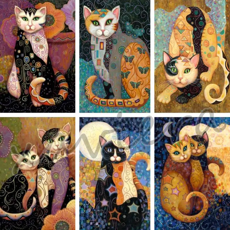 

Diy 5D Diamond Painting Cartoon Cat Mosaic Cross Stitch Animal Kitten Diamond Embroidery Full Drill Rhinestones Handmade Gift