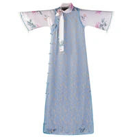 spring and summer chinese style republic of china style style daily silk bow collar temperament cheongsam dress young