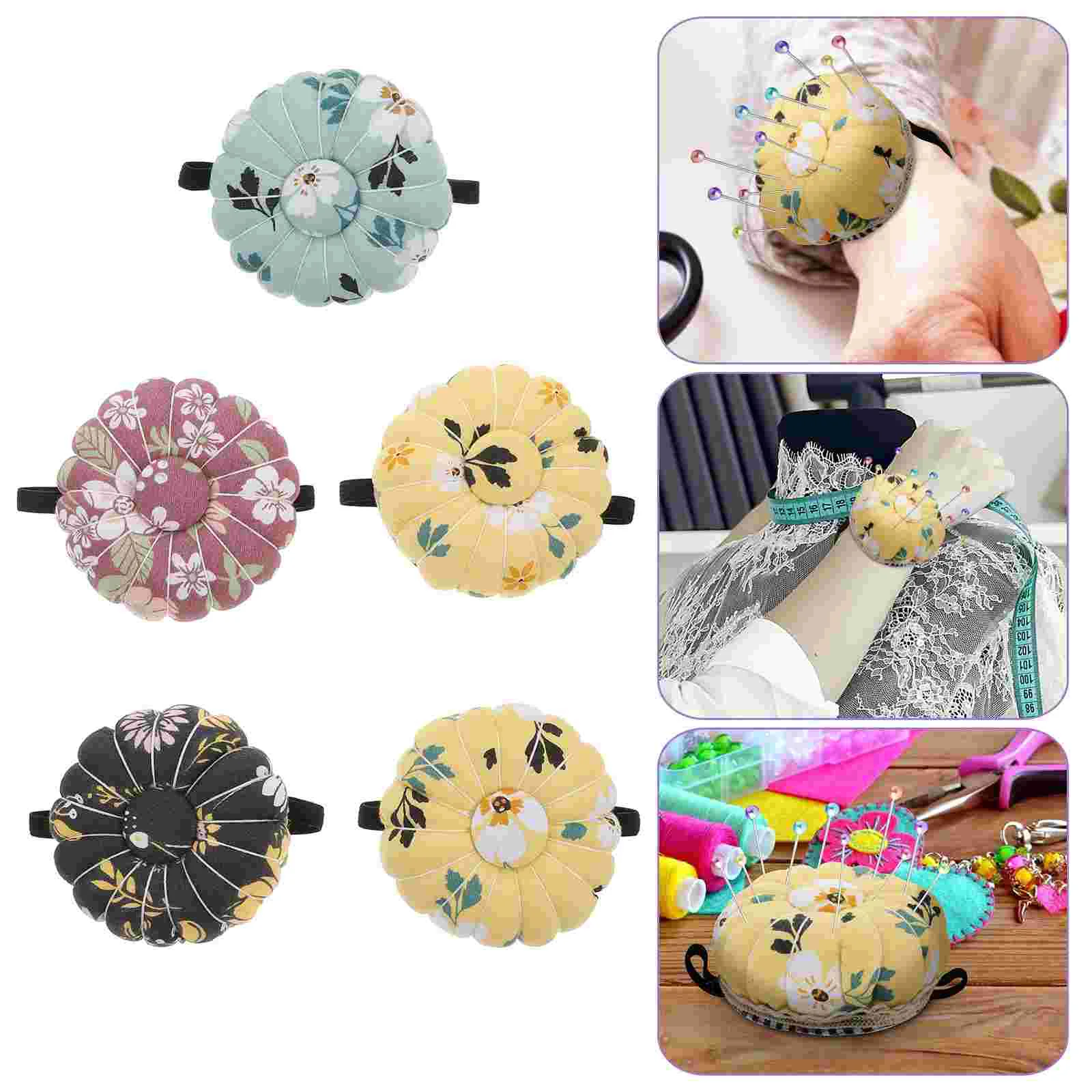 

5 Pcs Magnetic Pin Cushion Cross Pin Holder Sewing Pin Cushion Sewing Wrist Cushion Embroidery Pin Cushion Decorative Magnets