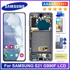 Дисплей 6,2 ''для Samsung Galaxy S21 G991 G990FDS с рамкой, дисплей с сенсорным экраном и дигитайзером для Samsung s21, ЖК-дисплей