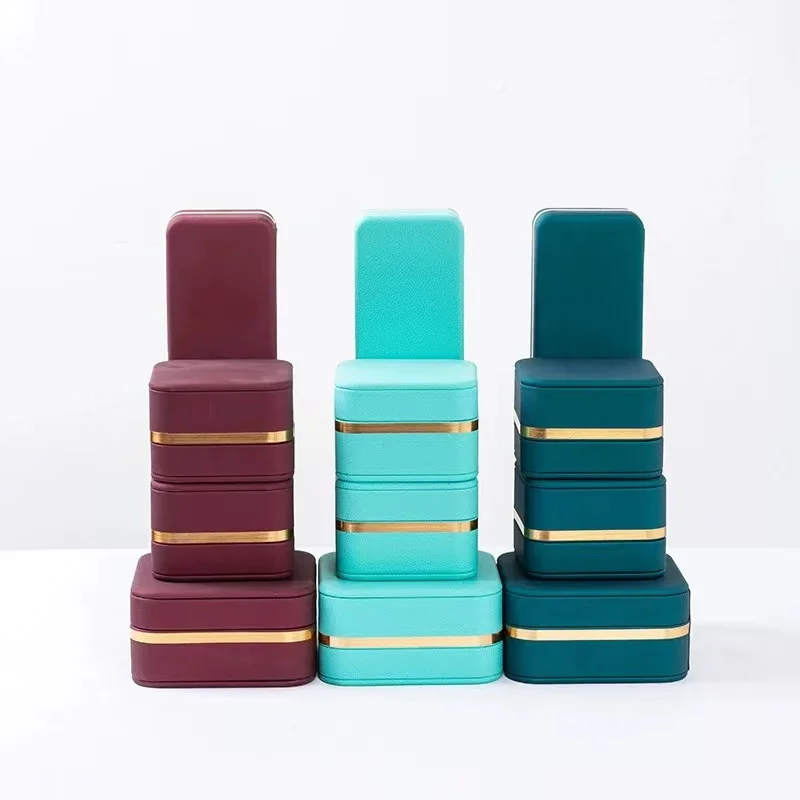 Factory Wholesale Spot Jewelry Boxes PU leather Rounded Phnom Penh Ring Pendant Bracelet Box Gift Jewelry Box