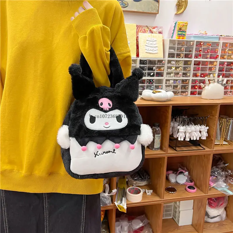Hello Kitty Plush Hand-Carrying Bag Bag Lovely Soft Cute Japanese Hand Bag Cute Fashion Shoulder Bag Fashion bag  handbag