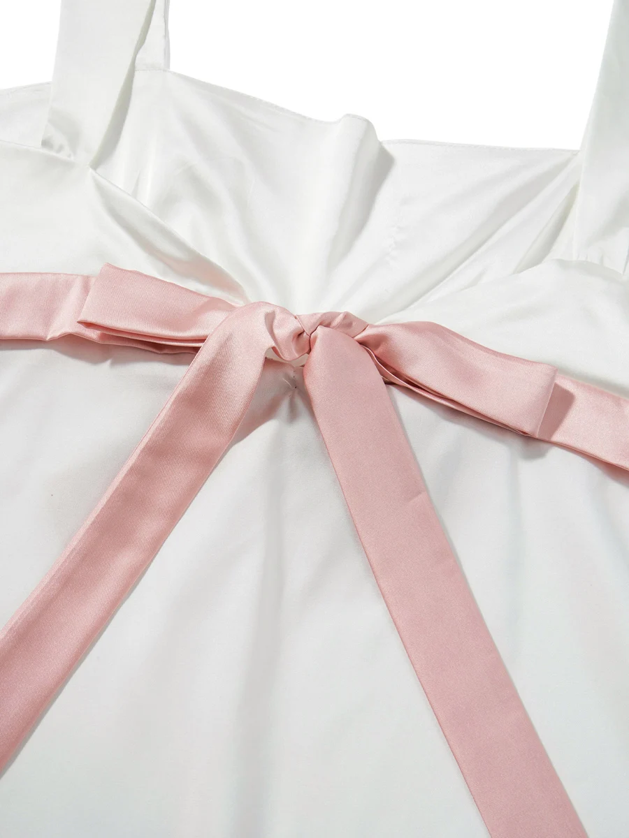 Майка женская атласная шелковая на завязках облегающий топ без рукавов базовая