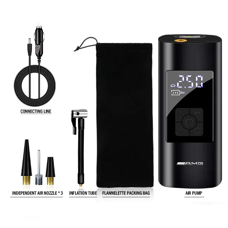 Автомобильный насос AMG с эмблемой умный цифровой для накачки шин Mercedes Benz B/C/E/S Class