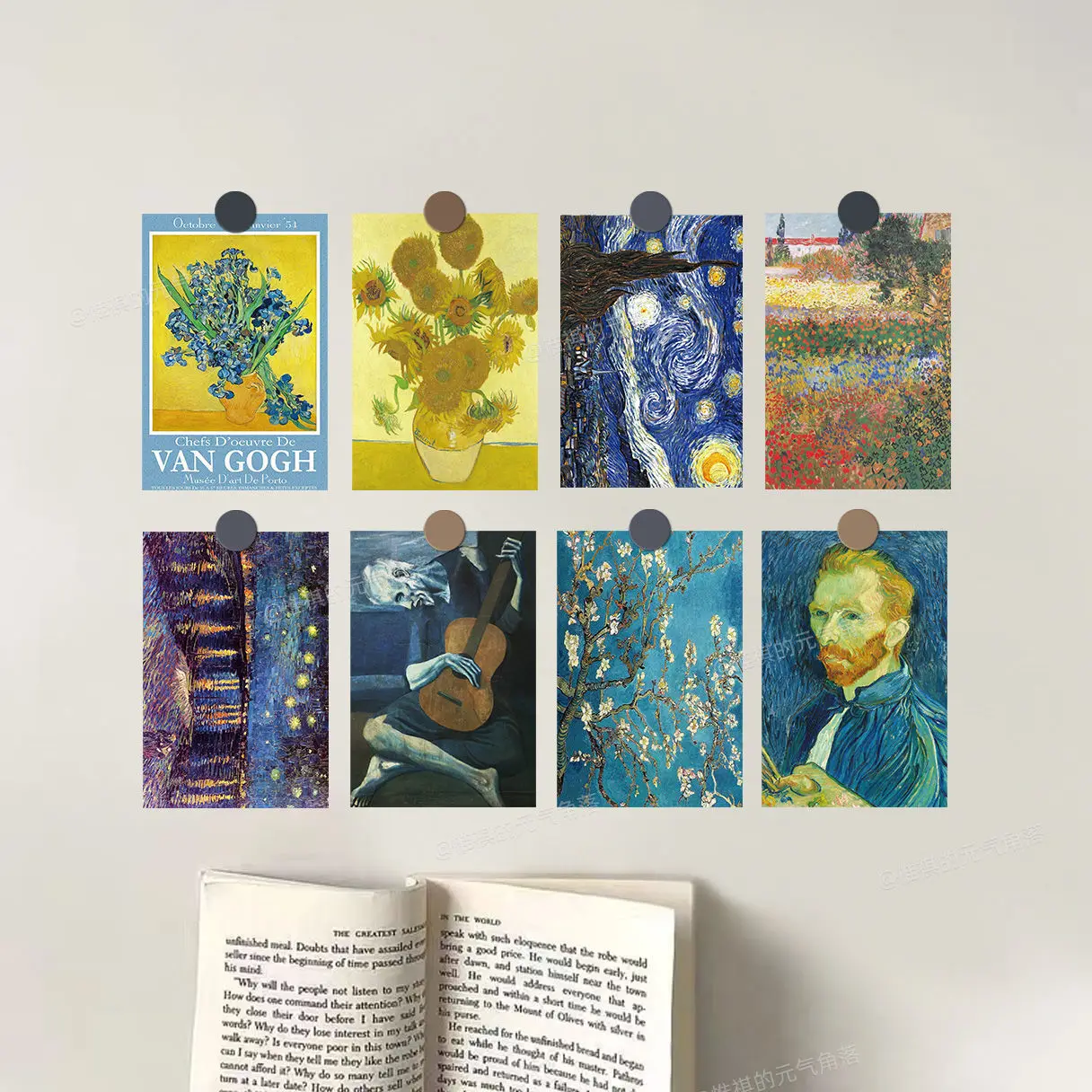 

10 Pieces/set Decor Van Gogh Oil Painting Cards Stationery Stickers Artists Greeting Cards Postcards
