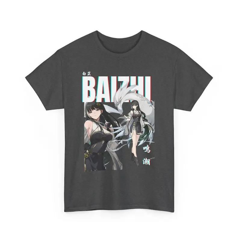 Аниме Baizhi Wuthering волны Wuwa-игровая одежда-РУБАШКА УНИСЕКС с персонажами-японская